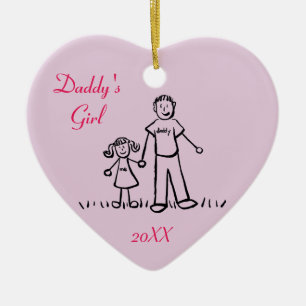 Daddy's Girl Family Character Art Custom Ornament