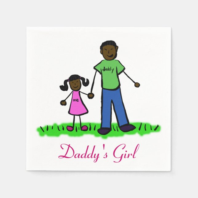 Daddy's Girl Personalized Family Art Napkin (Front)