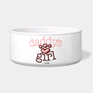 cute girl dog bowls