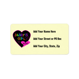 Daddy's Girl T Shirts, Mugs, Pillows, Stationary Label