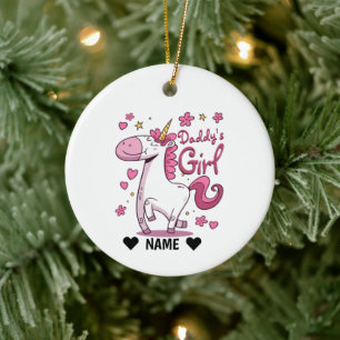 Daddy's Girl Unicorn Ceramic Ornament