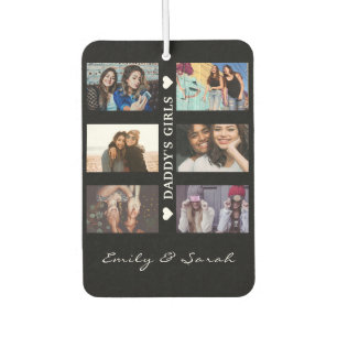 Daddy's Girls Custom 6 Photo collage & Name  Air Freshener