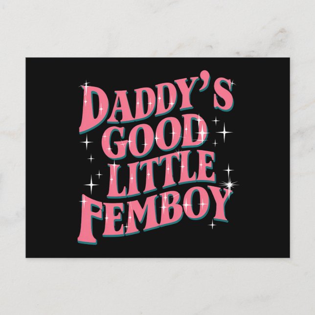 Daddy's Good Little Femboy LGBT Gay Pride Femoby Postcard (Front)