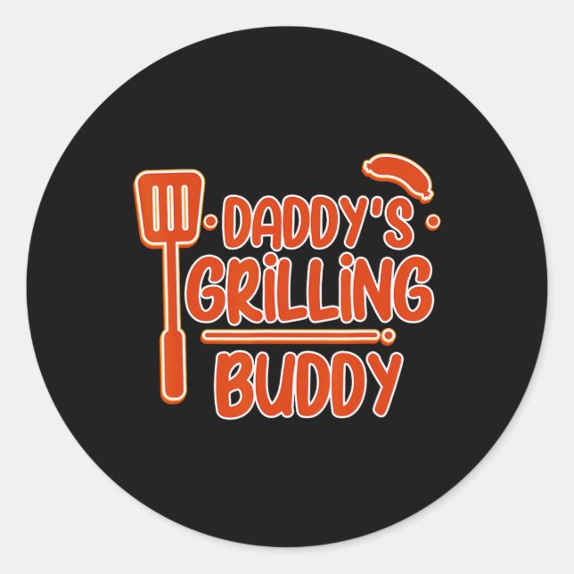 Daddy's Grilling Buddy Family Bbq Mastercl -  Classic Round Sticker (Front)