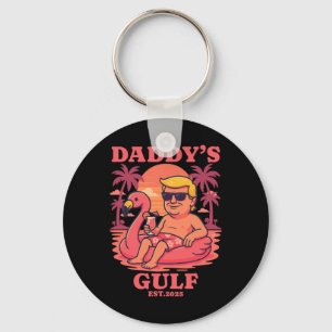 Daddy's Gulf 2025 Funny Daddy Trump Daddys Retro V Keychain