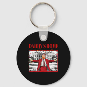 Daddy's Home For Christmas Santa Funny Trump Xmas Keychain