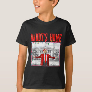Daddy's Home For Christmas Trump Santa Hat Xmas Li T-Shirt