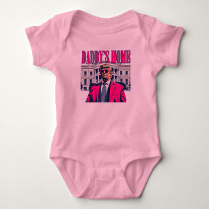 Daddy's Home Pink Trump Baby Bodysuit