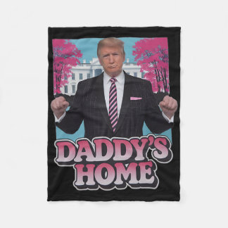 Daddy's Home Take America Ck Funny Pink Donald Tru Fleece Blanket