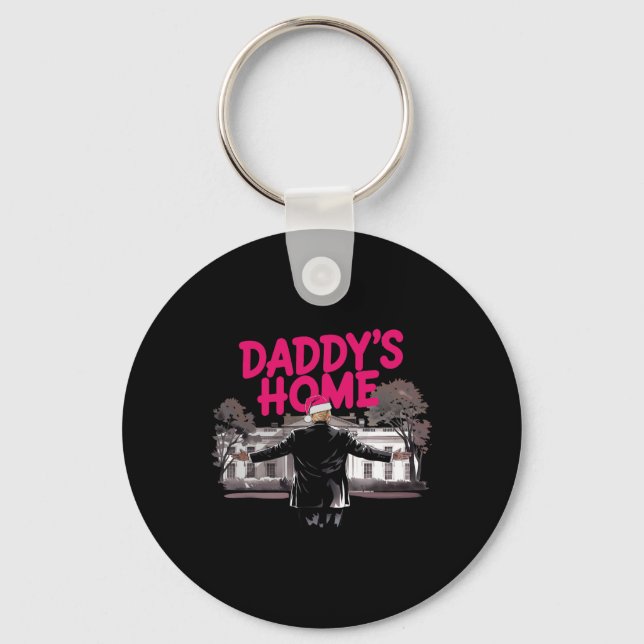 Daddy's Home Trump Christmas White House Come Home Keychain (Front)