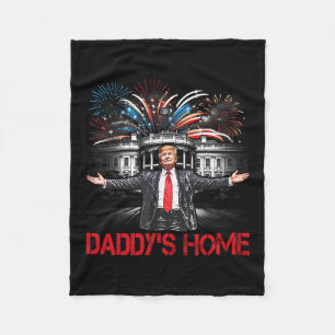 Daddy's Home White House 2025 President Trump Fleece Blanket
