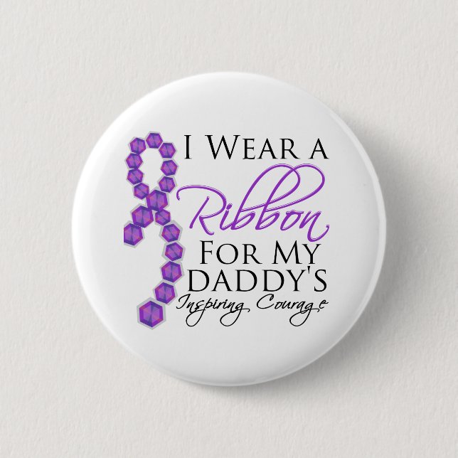 Daddy's Inspiring Courage - Pancreatic Cancer 2 Inch Round Button (Front)