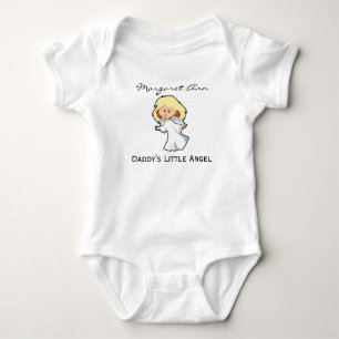 Daddy's Little Angel Personalized 2-Side Printed B Baby Bodysuit
