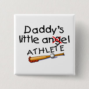 Daddy's Little Athlete 2 Inch Square Button