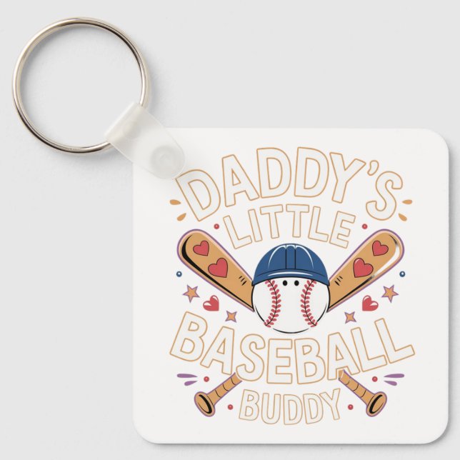 Daddy's Little Baseball Buddy Graphic Keychain (Front)