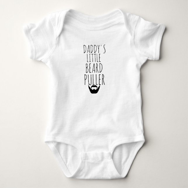 DADDY'S LITTLE BEARD PULLER HIPSTER BABY BODYSUIT (Front)
