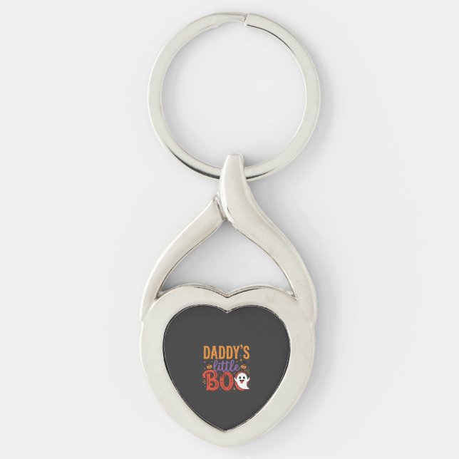 Daddy's Little Boo Halloween Ghost Design Keychain (Front)
