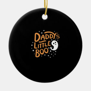 Daddys Little Boo Happy Halloween Style Ceramic Ornament