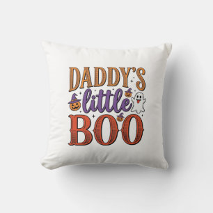 Daddys Little Boo Vintage Halloween Throw Pillow