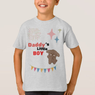 Daddy's Little Boy Cute Dog Heather Grey Youth  T-Shirt