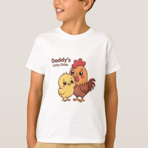 Daddy's Little Chick - Cute Rooster Design T-Shirt