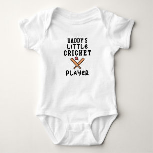 Daddy's Little Cricket Player   Cricket Baby Bodysuit