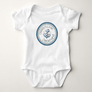 Daddy's Little Deckhand -- Marine & Grey Baby Bodysuit