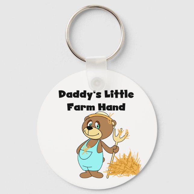 Daddy's Little Farm Hand Tshirts and Gifts Keychain (Front)