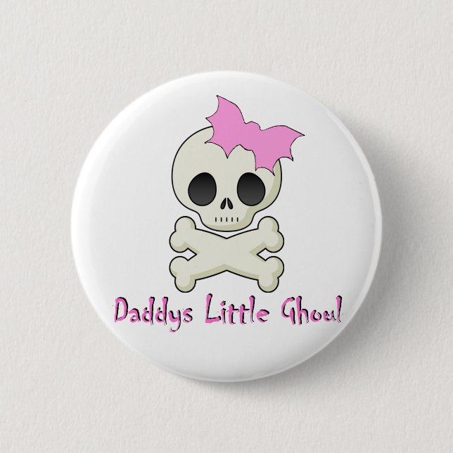 Daddy's little Ghoul Chiller Font 2 Inch Round Button (Front)