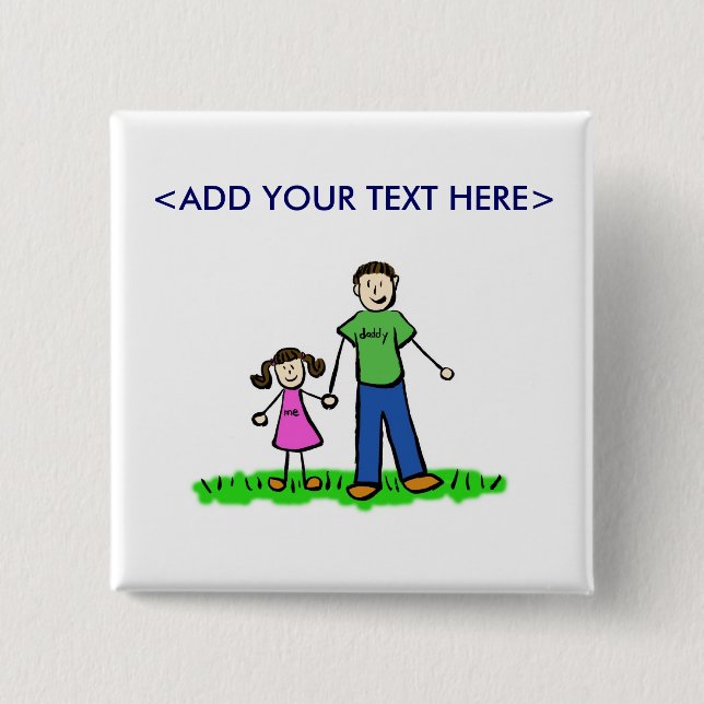 Daddy's Little Girl Button (Brunette) (Front)