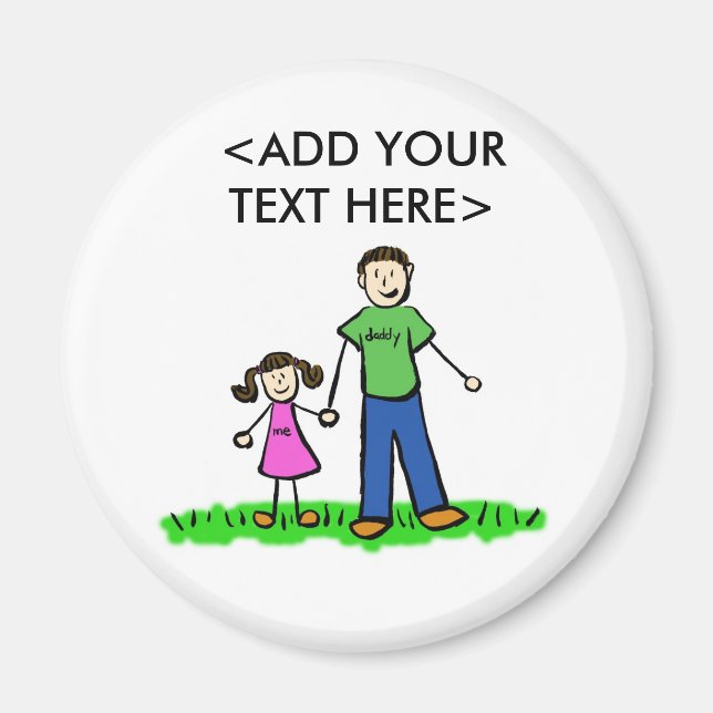 Daddy's Little Girl Custom Magnet (Brunette) (Front)