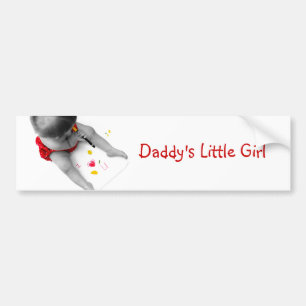 Daddys Little Girl I Love You Dad I Heart U Bumper Sticker