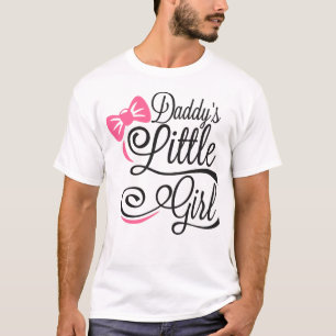 Daddy's Little Girl Pink Bow Script T-Shirt