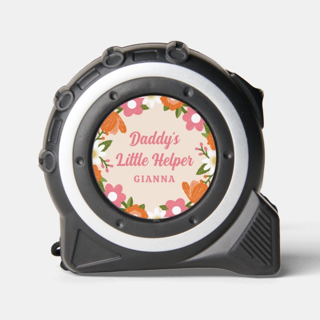 Daddy's Little Helper Retro Floral Girls Name  1 (Front)