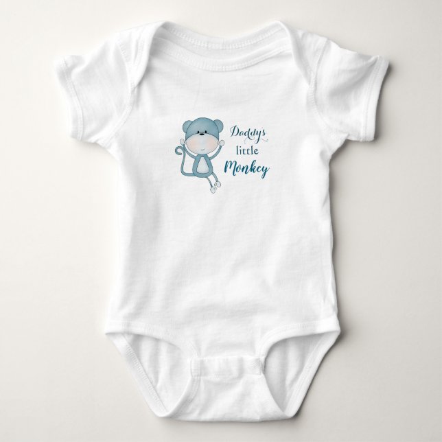 Daddy's Little Monkey Baby Bodysuit (Front)