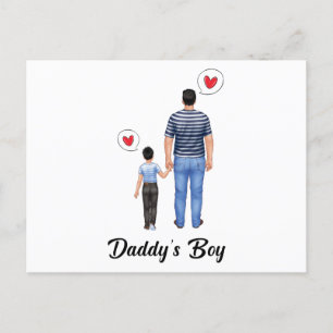 Daddys Little Prince Boy Fathers Day Love Invitation Postcard