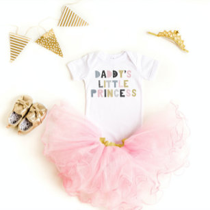 Daddy's Little Princess Custom Cute Girl Colourful Baby Bodysuit