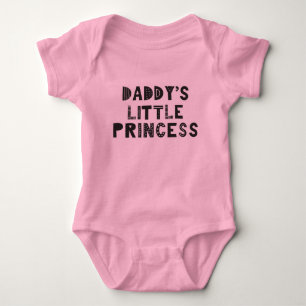 Daddy's Little Princess Custom Cute Girl Pink Baby Bodysuit