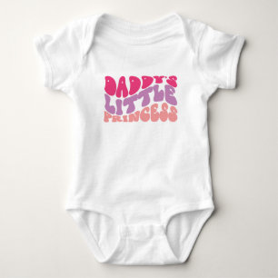 Daddy's Little Princess Retro Typography Baby Bodysuit