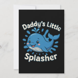 Daddy's Little Splasher Cute Baby Whale Invitation