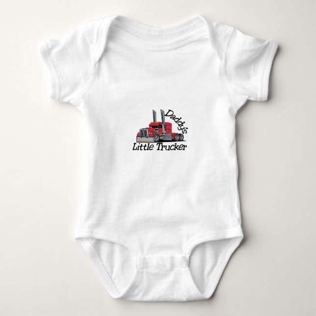 Daddys Little Trucker Baby Bodysuit (Front)