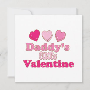 Daddy's Little Valentine design with hearts Invitation