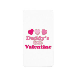 Daddy's Little Valentine design with hearts Label