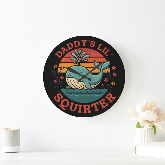 Daddys Little Whale Large Clock (Home)