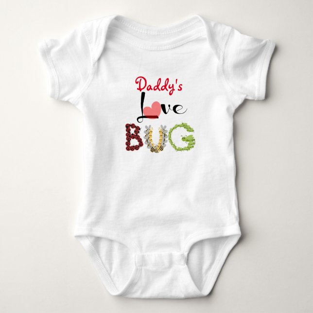 Daddy's Love Bug, Cute & personalized! Baby Bodysuit (Front)
