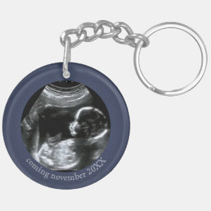 Daddy's New Fishing Buddy Baby Announcement Keychain