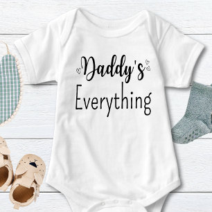 Daddy's Personalized Black Text Custom Unisex Baby Bodysuit