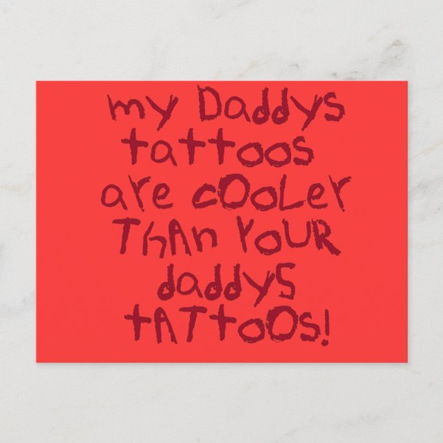 Daddys Tattoos Rock Postcard (Front)