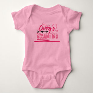 Daddy's Valentine Cute 1st Valentines Day Girl Baby Bodysuit
