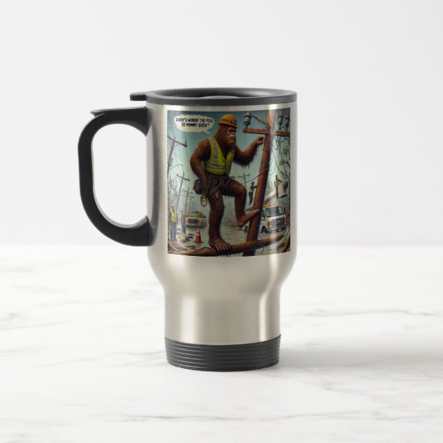 DADDY'S WORKIN' THE POLE SO MOMMY DOESN'T! MUG  (Left)